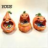 Trinket Keys Candy Holder Big Mouth Pumpkin Storage Box, Halloween Figurine Resin Jewelry Tray, Desktop Box for Home Office Desk Decor Party Ornament