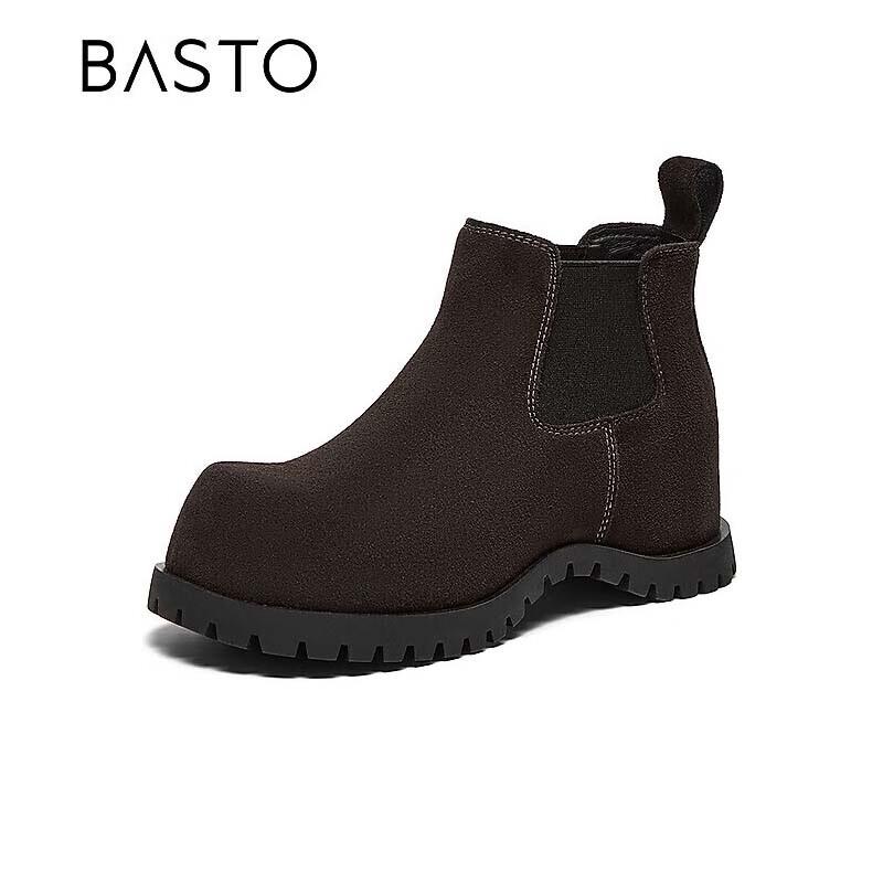 BASTO Women s Retro Warm Flat Chelsea Boots 38