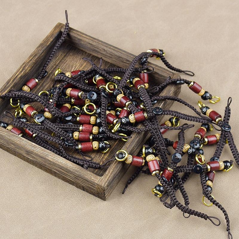 Nøkkelanheng i kinesisk stil, snor, flettet tau, nøkkelring, gjør-det-selv xiangyun-tau, nøkkelring, sandeltretau, anheng