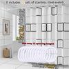 Simple Style Black and White Large Square Bathroom Shower Curtain Light Opaque Bathing More Comfortable Dry and Wet Separation