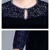Autumn Winter Women's Gold Velvet Dress Crew Neck Plus Size Dress Long Dresses
