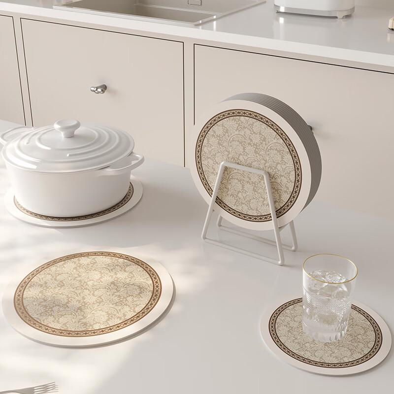 ZISIZ Круглый силиконовый набор подставок под тарелки (2-Pack)