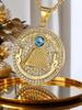 Ancient Egypt Pyramid All See Eye of Providence Pendant Gold Color Stainless Steel Round Necklace for Men Egyptian Jewelry Gift
