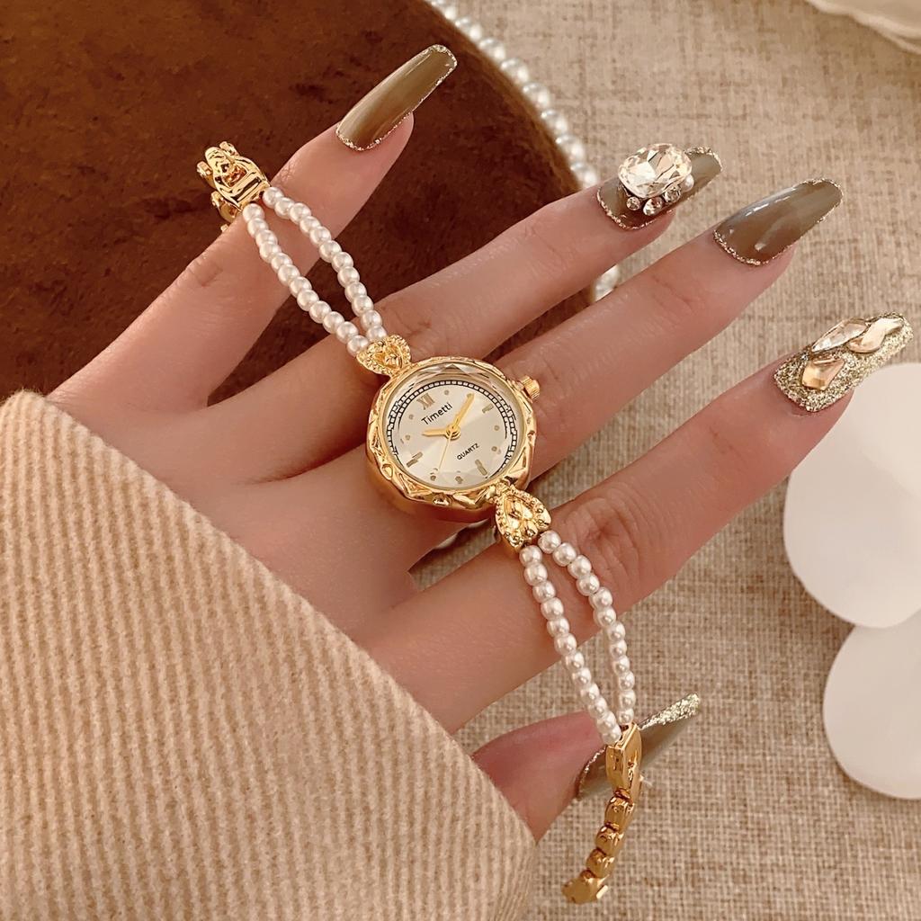 Lucky Pearls Bracelet Strap Watches For Woman Elegant Round Dial Women Quartz Watch Ladies Wristwatches Lovers Gift Relgio