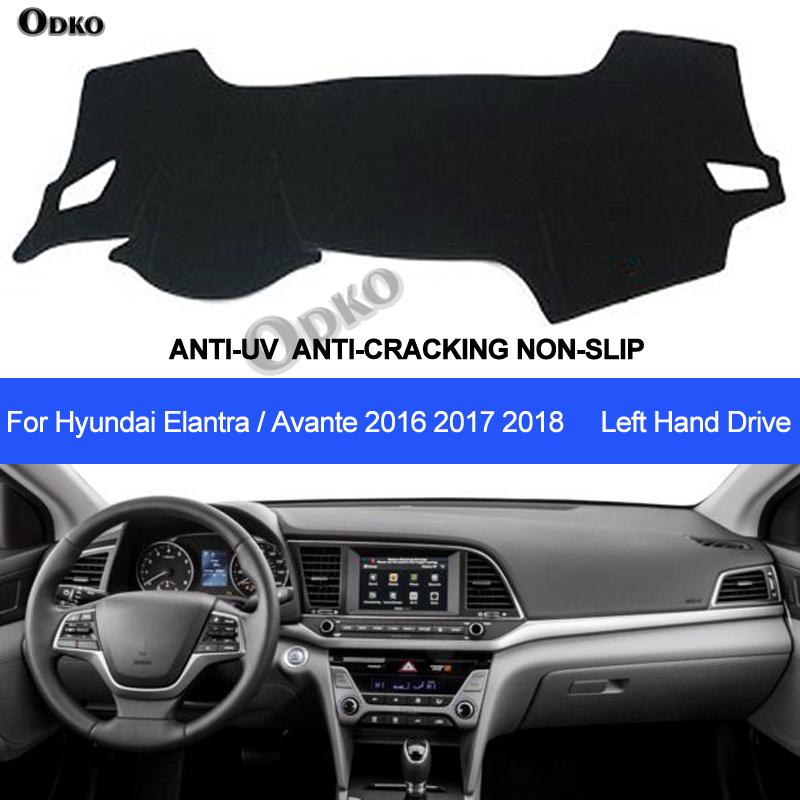 Car Dashboard Cover For Hyundai Elantra Avante 2016 2017 2018 Dash Mat Dashboard Pad Carpet Anti-UV Anti-slip Anti-Sun