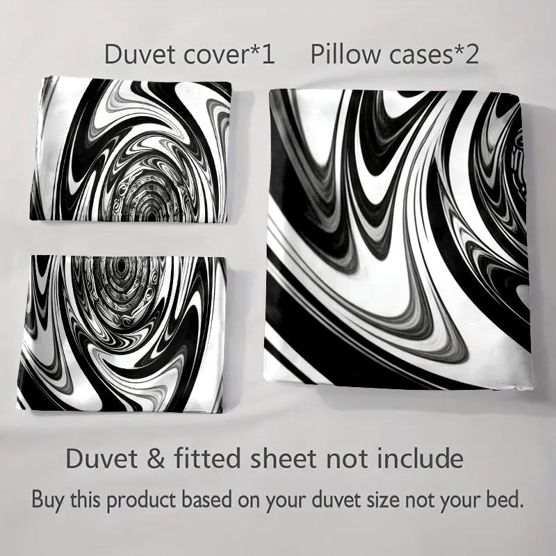 Swirling, abstract, monochrome Bedding Duvet cover sets Duvet covers Pillowcases gifts (1 * Duvet Cover 2 * Pillowcases, without duvet insert)