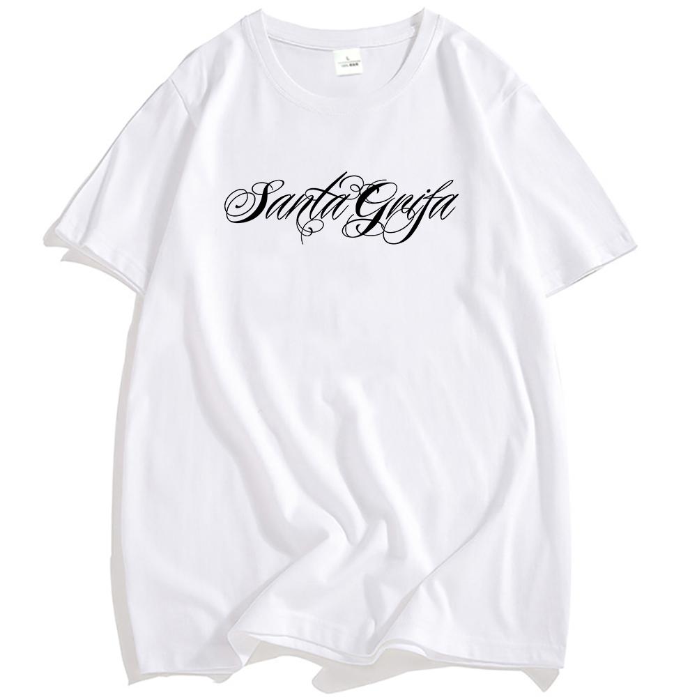Music Group LA SANTA GRIFA Tshirts Short Sleeve Cotton Male T-shirt Casual Fashion Unisex Streetwear Hip Hop Men Women Clothing
