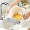 Clip-on Pasta Strainer Silicone Pot Edge Strainer Kitchen Colander for Vegetables Anti-slip Side Drainer Non Slip with Drip Guard Boiling
