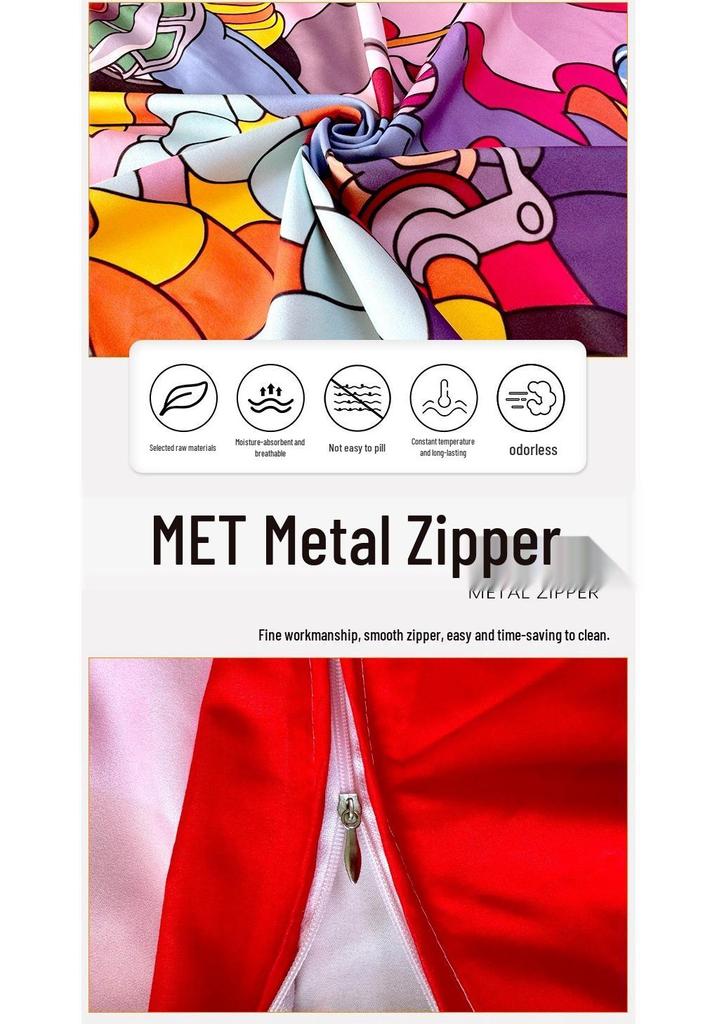 3D Printed Bedding Set: Bed Sheet, Pillowcase, Brushed Fabric