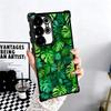 Summer Plants Green Leaf Plating Phone Case For Samsung Galaxy S24 S25 FE S26 Edge S23 Ultra S22 S21 Plus S20 Anti-Fall Airabag