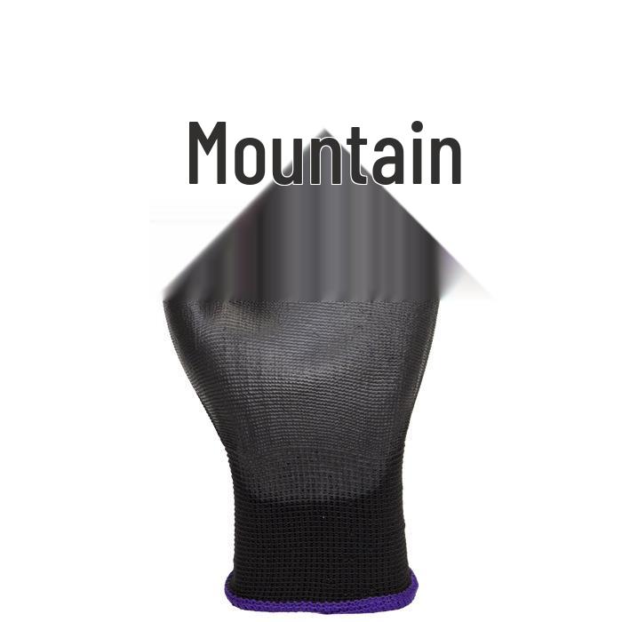 Black PU Labor Protection Gloves - Wear-Resistant, Breathable Work Gloves for Construction and Electronics.