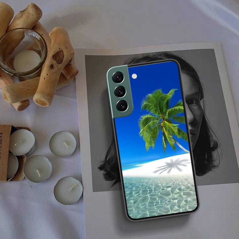 Sea Tropical Palm Trees Beach Phone Case For Samsung A16 A26 A36 A56 Galaxy A02S A12 A52S A13 A23 A33 A53 A54 A34 A24 A14 A22 A3