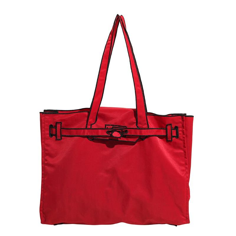

Shopping bag Embroidered armpit bag Eco-friendly bag Lightweight large-capacity tote bag Portable shoulder bag червоний
