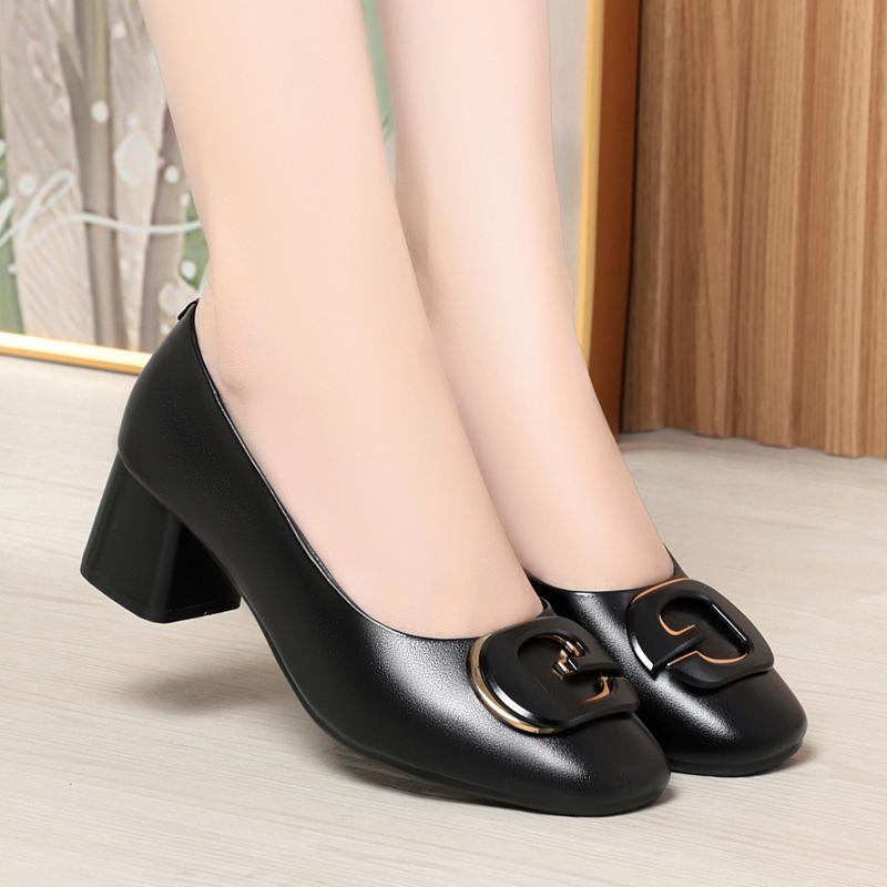 Fashion AIYUQI Women Dress Shoes Spring 2025 Genuine Leather Round Head Women's Office Shoes Fashion Work Shoes Ladies