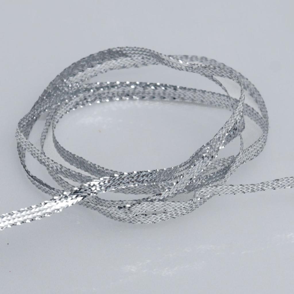 Decorative Romantic and Cozy 0.3-0.5cm Gold and Silver Onion Ribbon Gift Box Cake Decoration Christmas Tree Bow Gold and Silver Decorative Ribbon