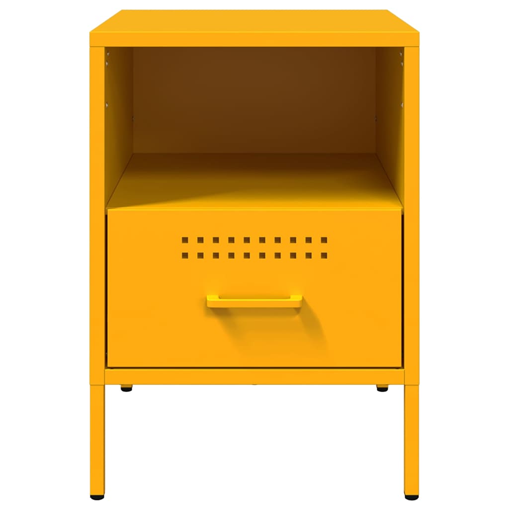 Nightstands 2 Pcs Mustard Yellow 36 X 39 X 50.5 Cm Steel
