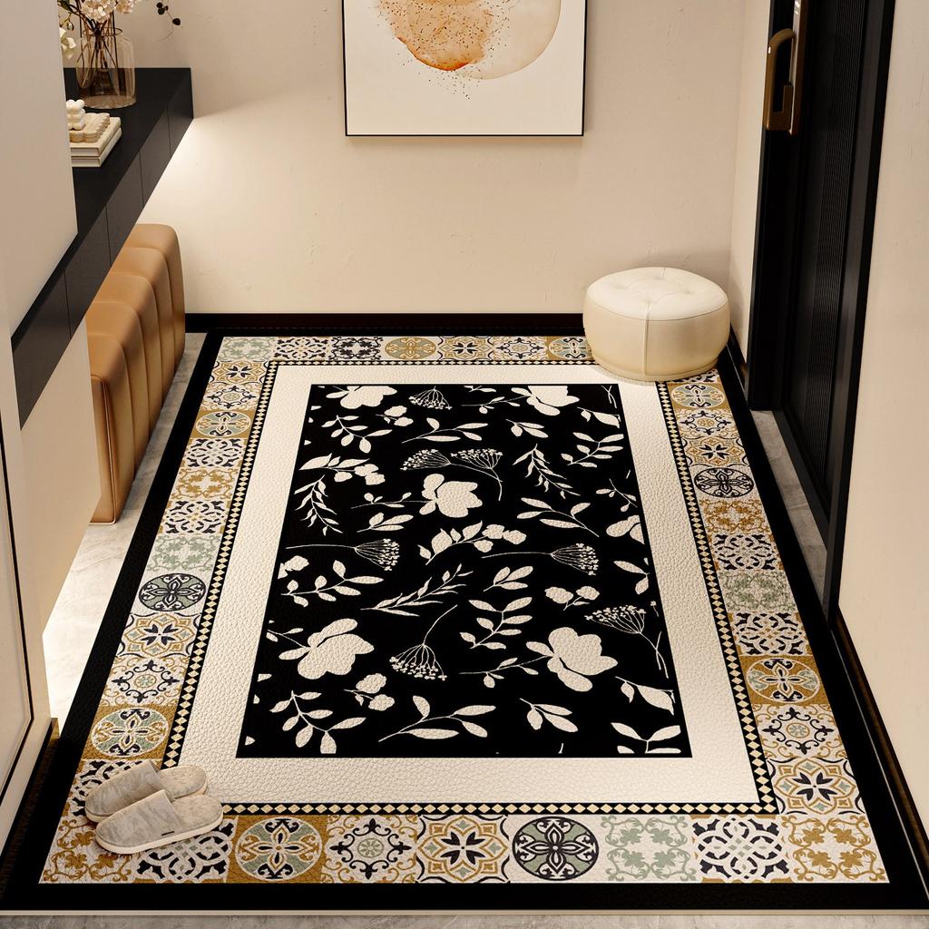 Brown Leaves Autumn PVC Leather Rug Waterproof Oil-proof Stain-resistant Kitchen Carpet Large Area Non-slip Floor Mats Alfombra