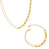 Double-Layer Round Bead Splicing Necklace Bracelet Set, Titanium Steel-Plated 18K Real Gold Jewelry.