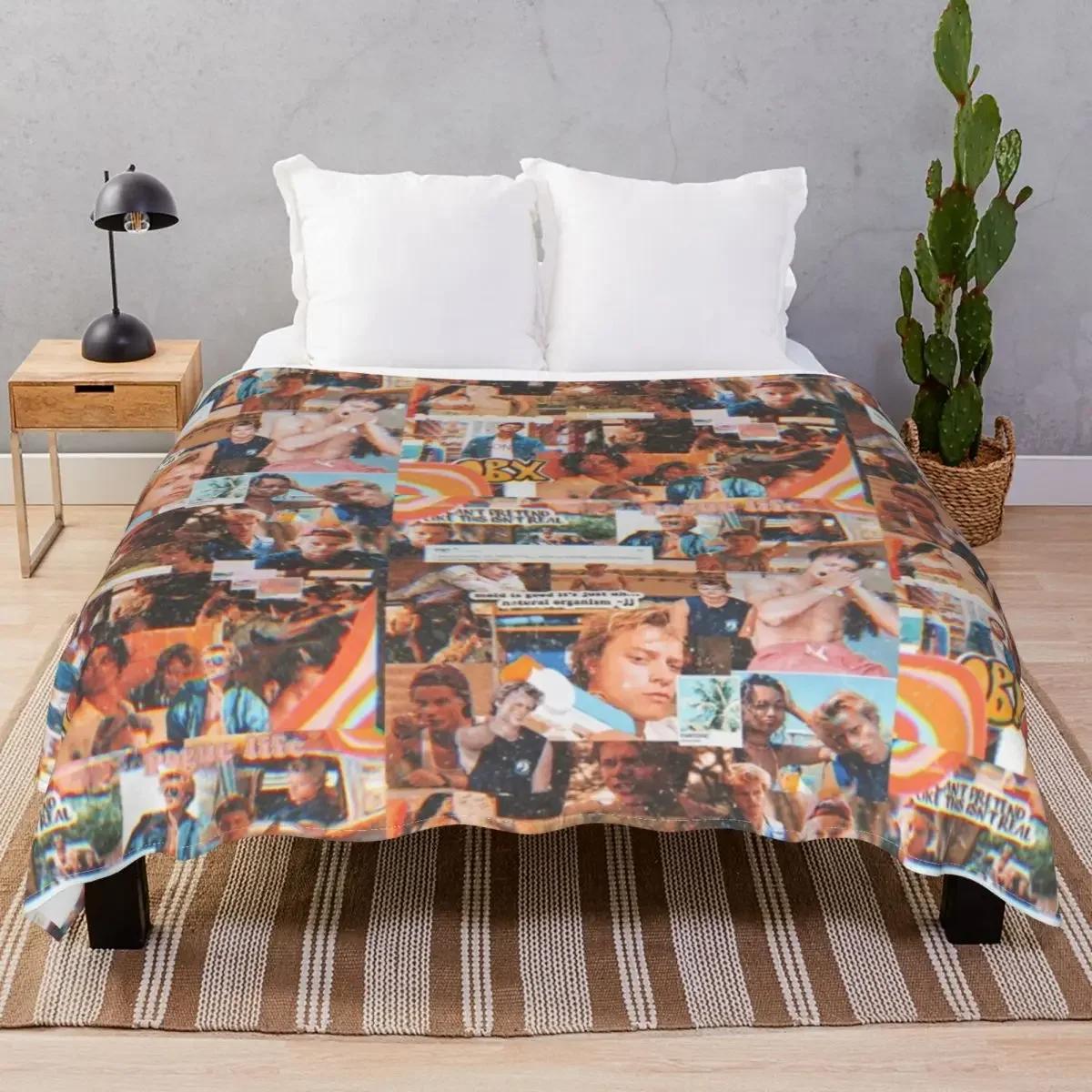 

Jj Outer Banks Collage Blanket Flannel Print Fluffy Throw Thick blankets for Bed Home Cou 80x120cm