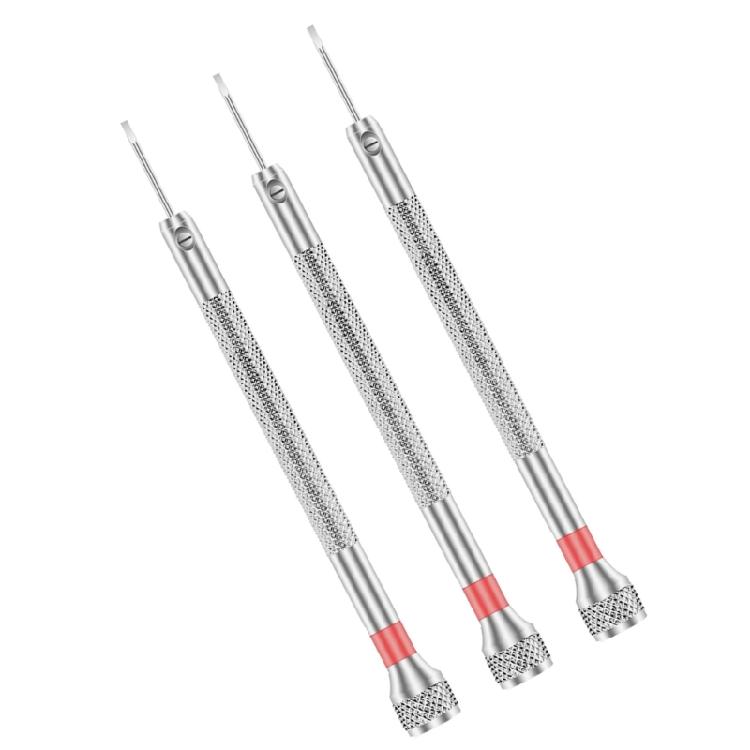 3PCs Jewelry Repair Screwdriver Set Carbon Steel Detachable Heads AntiSlip Aluminum Handle For Watchmakers Tool