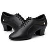 Women's Latin Dance Ballroom Corium Shoes Modern Jazz Dance Shoe Ladies Black Salsa Dancing Shoes Teacher Sports Shoe