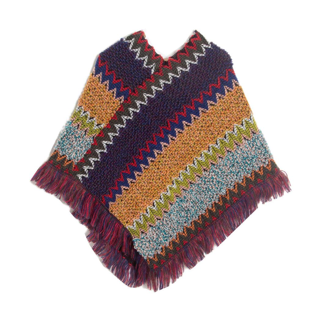 Christmas Style Ladies' Red Retro Ethnic Pullover Shawl Cloak for Spring, Autumn, and Winter Tibetan Travel
