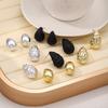 Hot-selling ins in Europe and America, three-color CCB water drop earrings set, simple and fashionable high-end stud earrings, earrings and accessorie