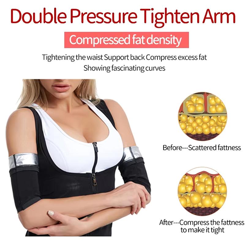 1Pair Arm Slimming Shaper Compression Wrap Sport Sauna Sweat Bands For Weight Loss Women Workout Fitness Arm Fat Burning Strap