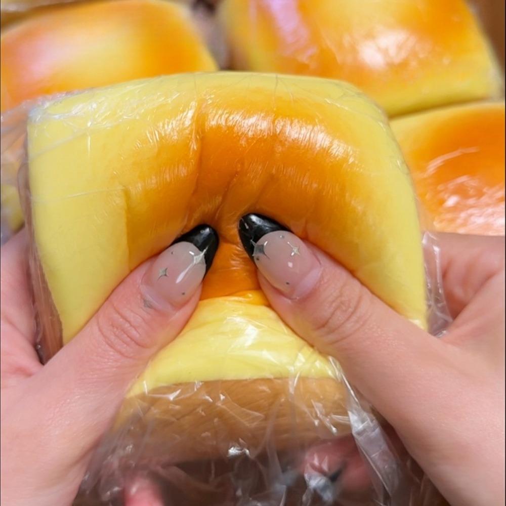 Squishy Simulated Big Toast Bread Squeeze Toy Soft Stress Relief Slow Rising Sensory Fidget for Anxiety ADHD Autism Gift for Kid