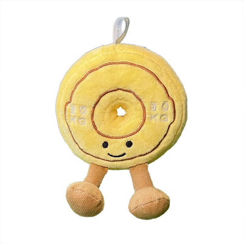 Creative Simulation Fitness Tools Dumbbell Kettlebell Barbell Pendant Plush Toy Bag Pendant Decoration Doll Gift