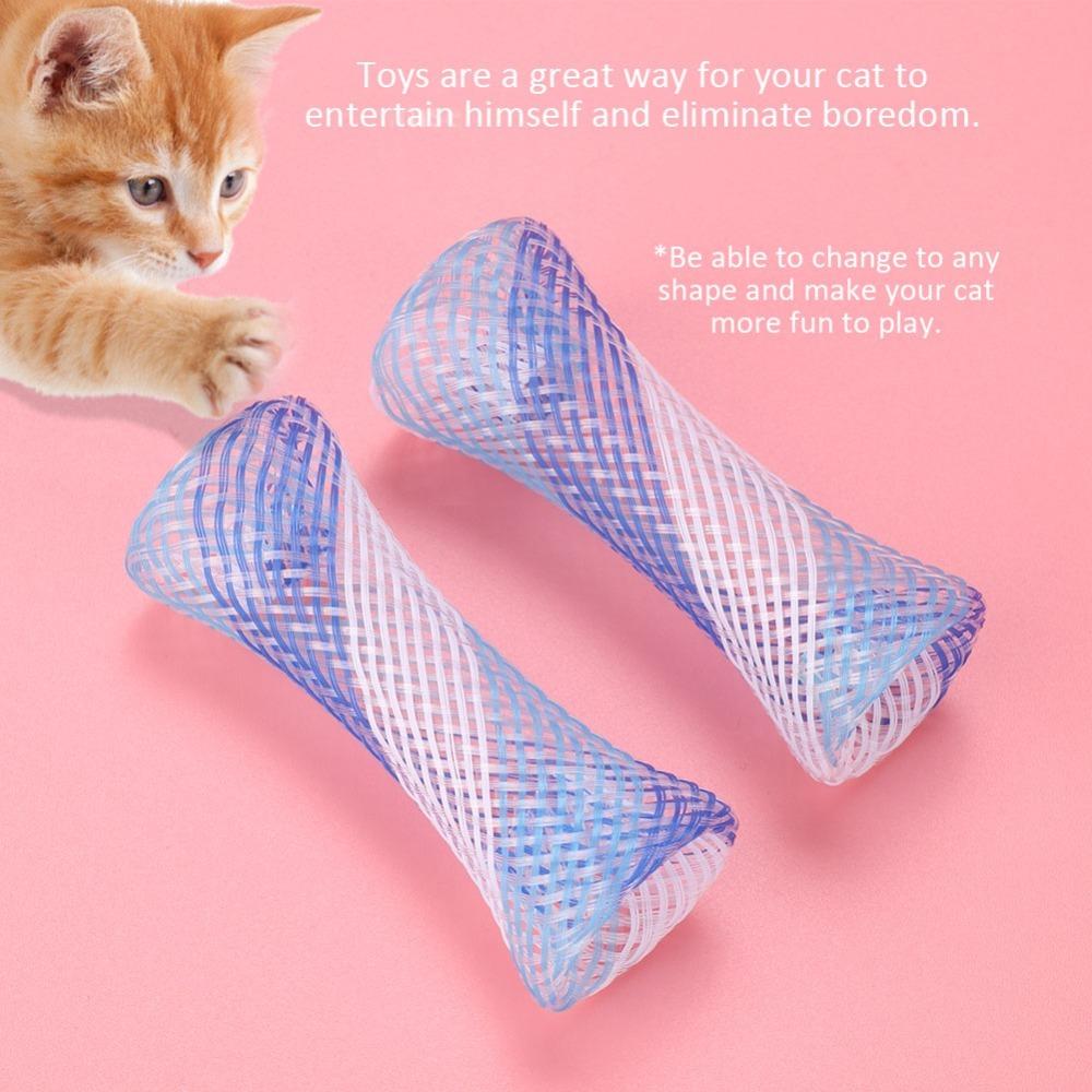 10PCS Freely Folding Cat Spring Toy Good Elasticity Cat Attract Toy Kitten Entertainment