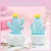 Adorable Miniature Cactus Decoration Resin Office Desk Plant Figurine Love Blue