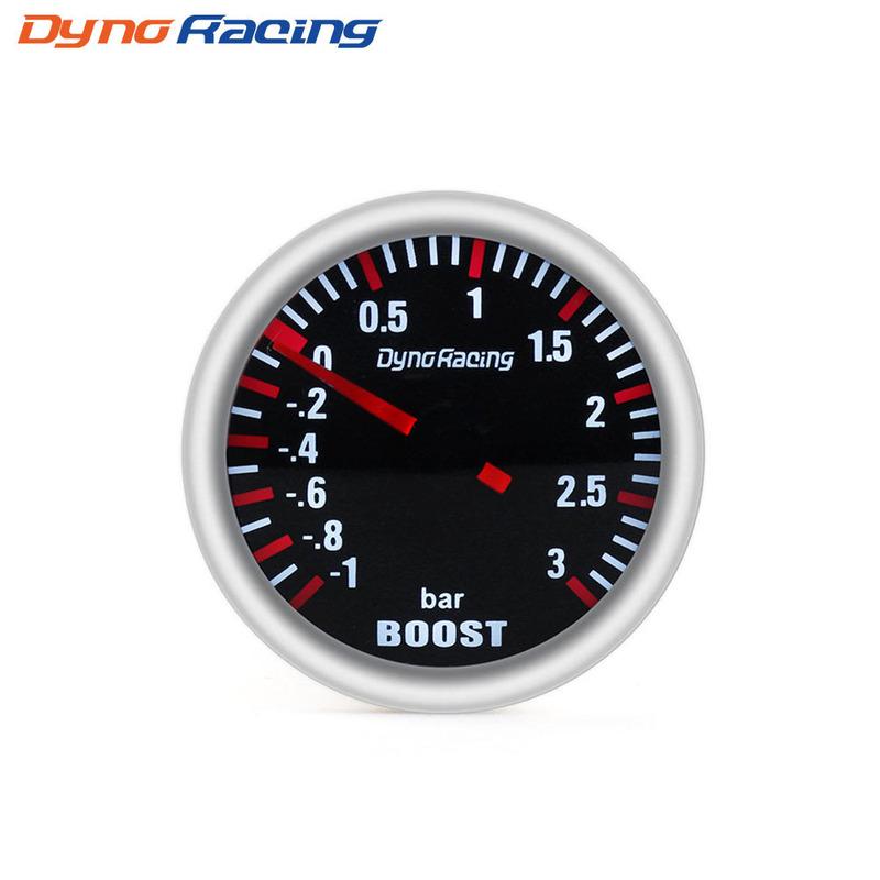 Dynoracing 2 52MM Turbo Boost Gauge 3 BAR Mechanical White Led Boost Gauge Smoke lens Boost Sensor BX101537