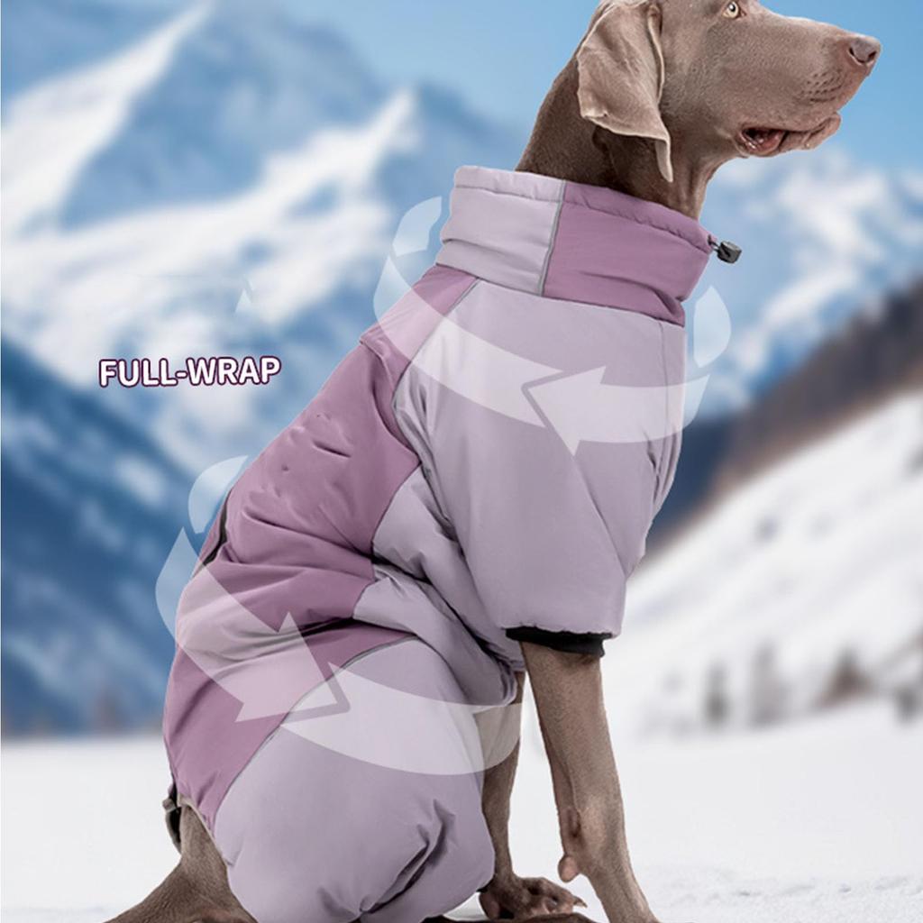 Warm Dog Winter Coat, Pet Coats For Large Dogs Winter,Dog Turtleneck Coat With Zipper & Reflective Strips,Pet Jacket For Medium Large Dogs