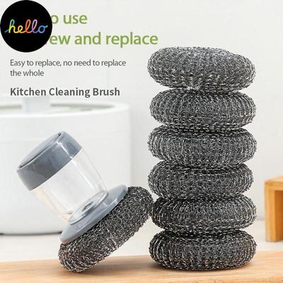 1pcs Kitchen Cleaning Brush 2 In 1 Handle Cleaing Brush with Removable Dishwas Ng Automatically Add Liquid Pot Was Ng Brush