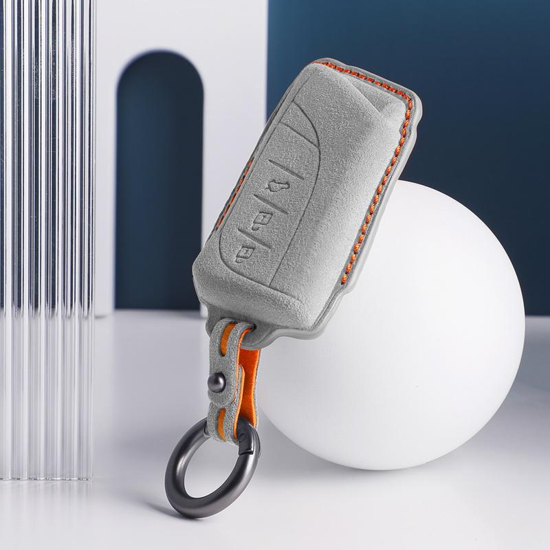 Interior Mouldings Alcantara For Lexus ES200 300H RX UX260 Car Key Case Accessories Keychain Suede Cover Shell Keychain Styling