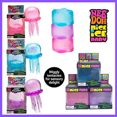 Trending NeeDoh Jellyfish Cube Squish Toy Soft Jelly Squeeze Fidget Toy Anti Anxiety Sensory Stress Relief Gift for Kids Adults