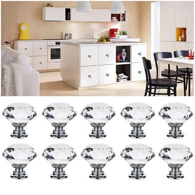 30mm Diamond Shape Crystal Knobs Cabinet Knob Cupboard Drawer Pull