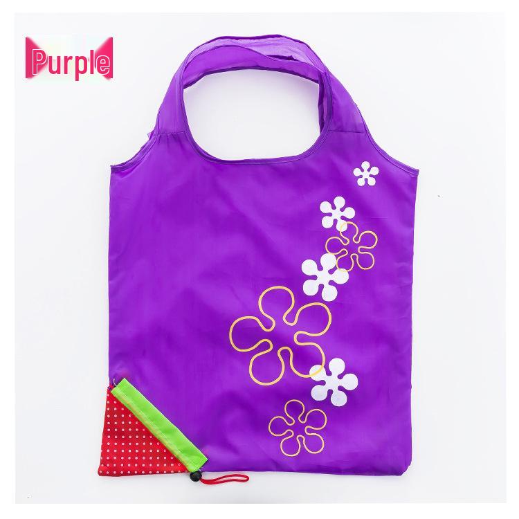 Large Foldable Strawberry Print Tote Bag - Portable Polyester Grocery Shopping Bag