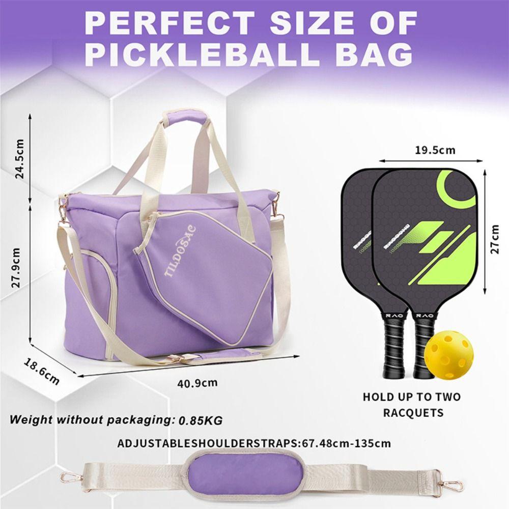 Large Capacity Pickleball Paddle Bag with Shoe Compartment Pickleball Racket Shoulder Bag