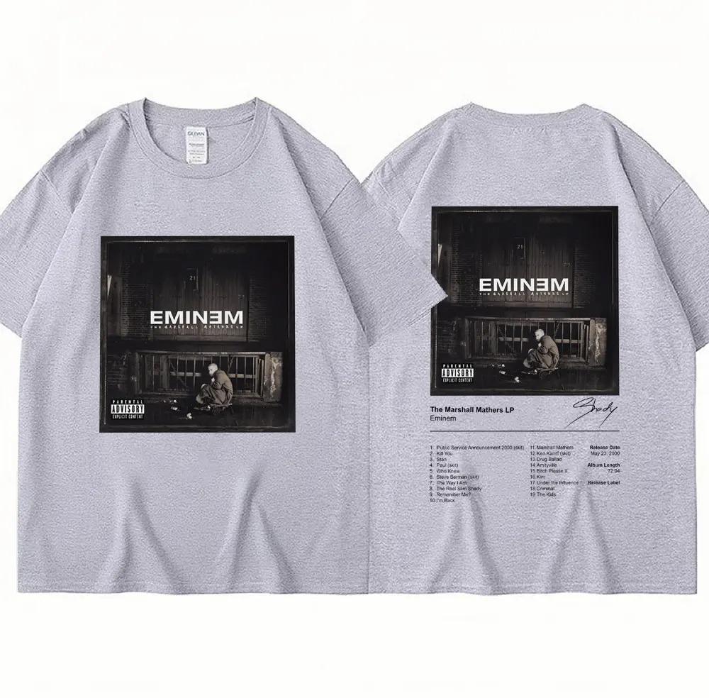 Eminem Rapper T Shirt The Marshall Mathers LP Album Print Vintage T-shirt Casual Short Sleeve Men Women Loose Tees Streetwear