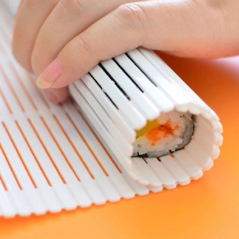 Sushi Rolling Mats Non-Stick Sushi Making Tool Washable Reusable Sushi Roll Mold Mat DIY Food Rice Rolling Maker Cake Roll Pad
