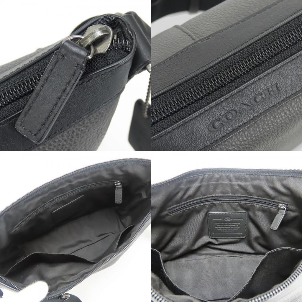 Used COACH Shoulder Bag F71431 leather Dark gray black simple