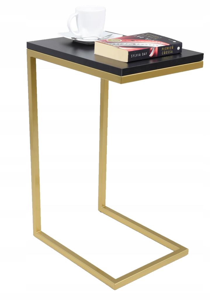 Side table made of Gold Black profiles