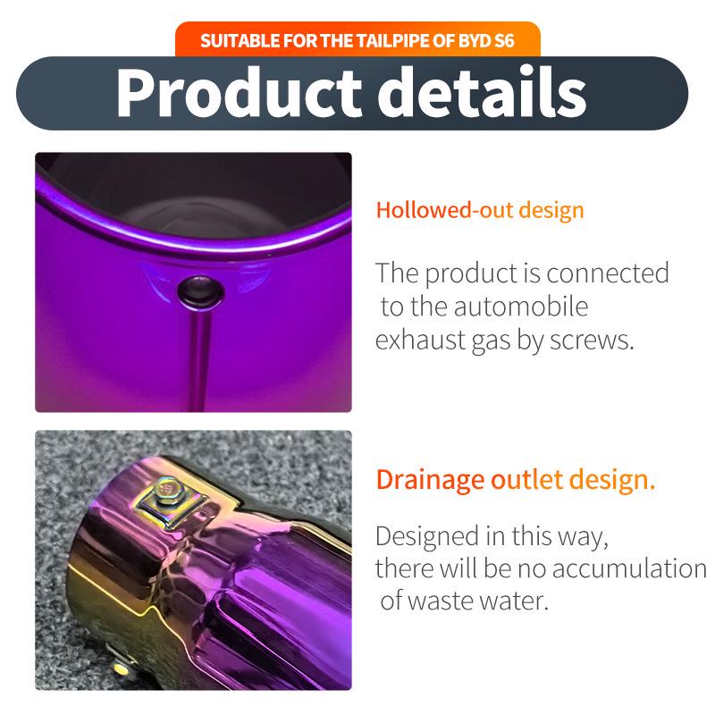Compatible Car Muffler Tailpipe for Honda Spirior, BYD S6, Mitsubishi ASX, Haval H6, and Prado