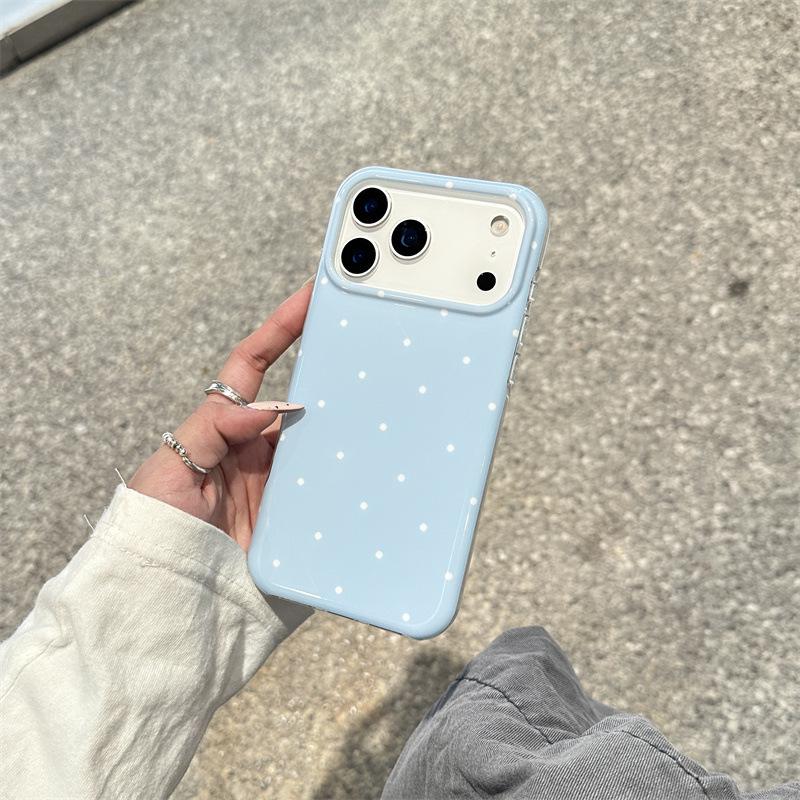 Korean Style Polka Dot 3D Wings Phone Case for iPhone 17/16 Pro Max/15/14