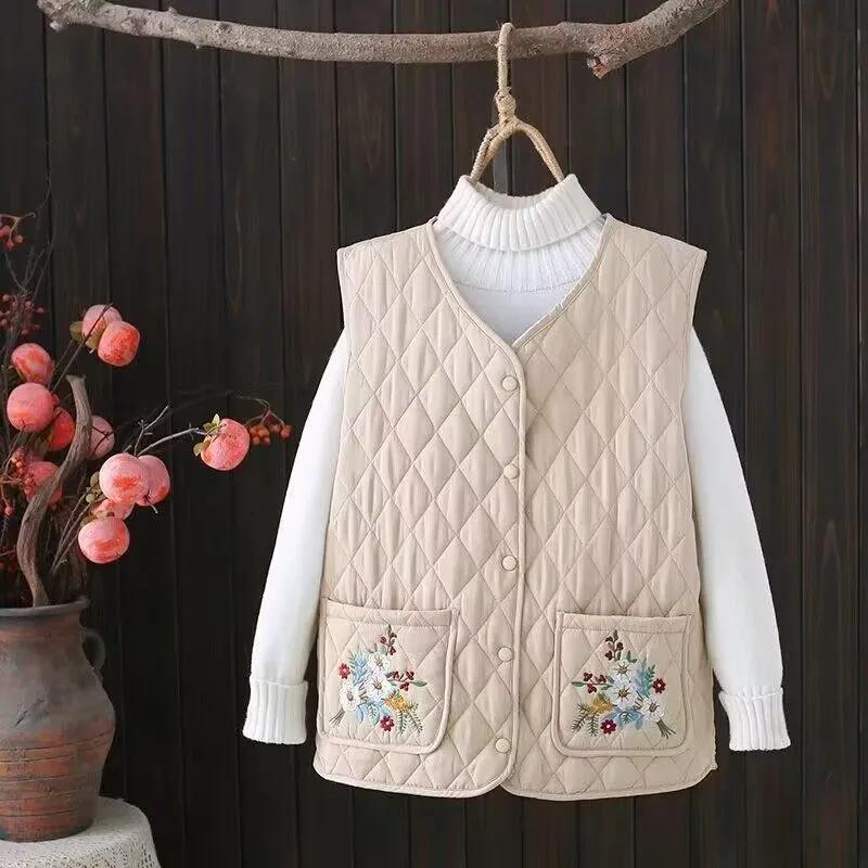 

Женский осенне-зимний дизайн Удобный теплый жилет большого размера XL