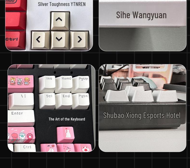 87-Key Cute Mechanical Keyboard, Wired Blue Switch, Personalized PBT for Gaming, Esports, Office, Creative Girls