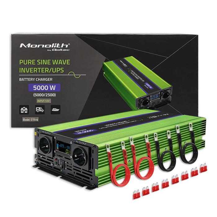 Qoltec sprieguma pārveidotājs Monolith | akumulatora