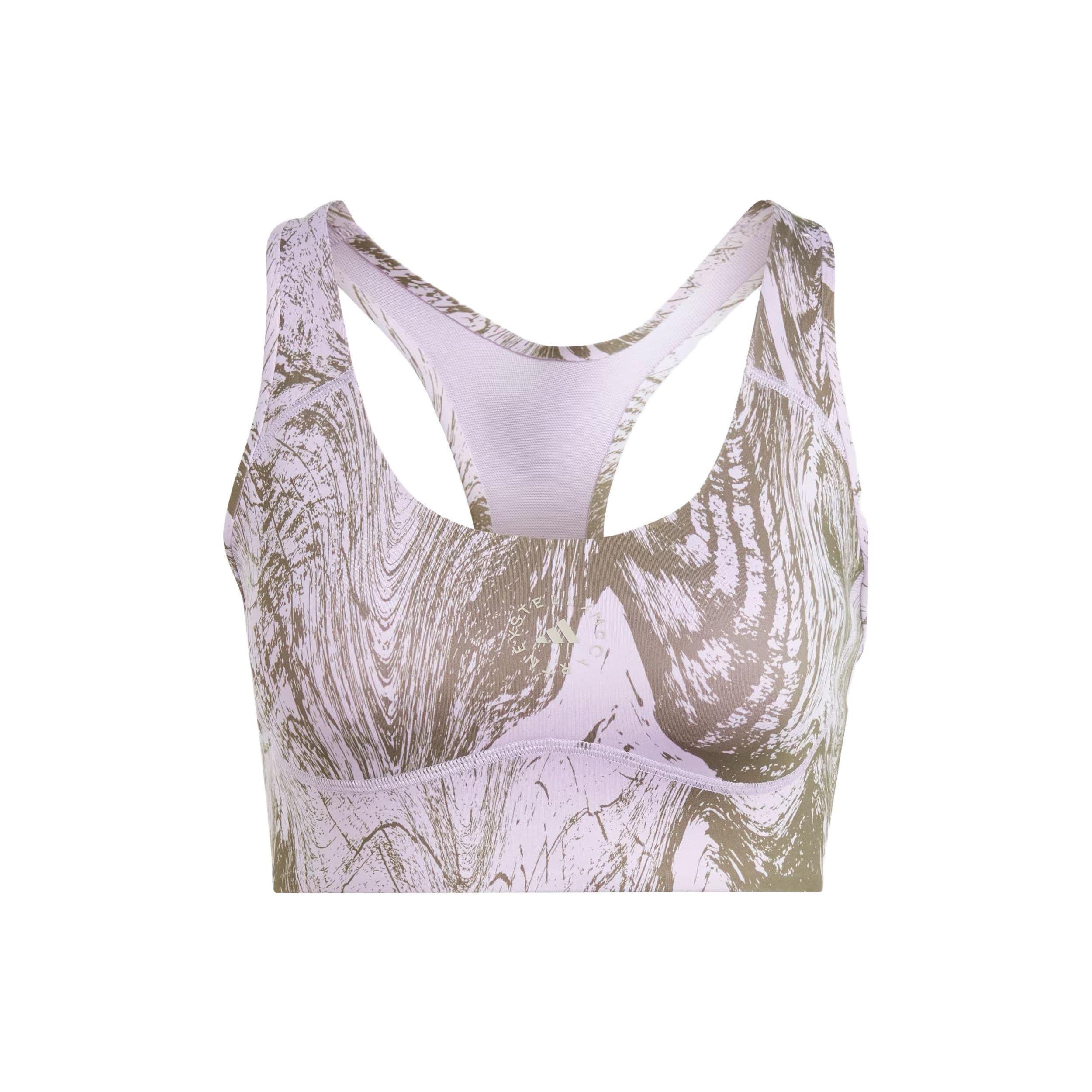 Adidas X Stella McCartney TruePurpose Women Medium Support All-Over Print Quick-Dry Sports Bra Pink Purple IB5093 AMD